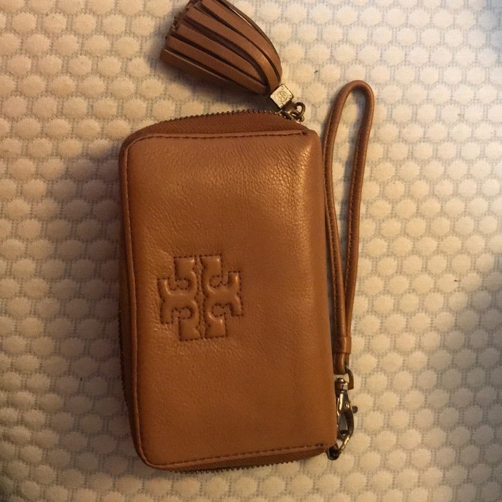 Tory Burch leather wallet wristlet